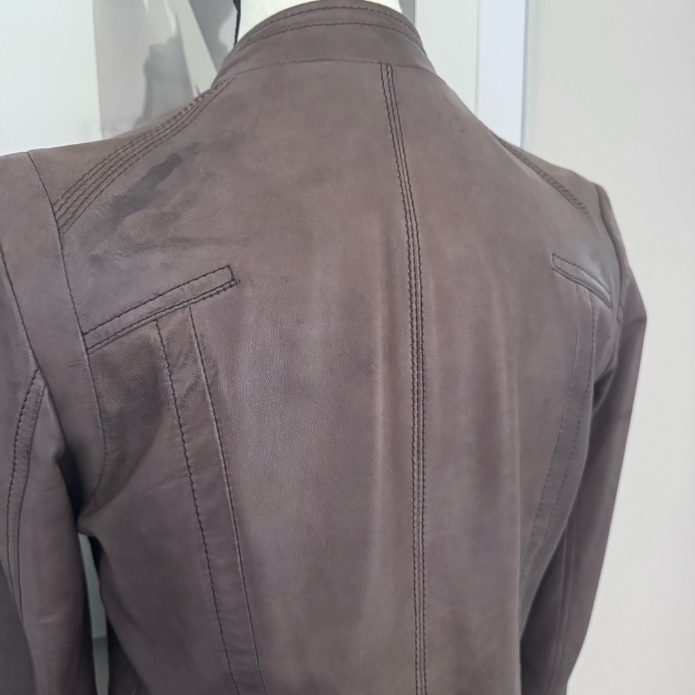 Danier Brown Leather Button-Front Jacket XXS–S - Picture 6 of 17